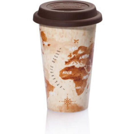 DeLonghi Hot Coffee Travel Mug isotherme en céramique Motif Adventure