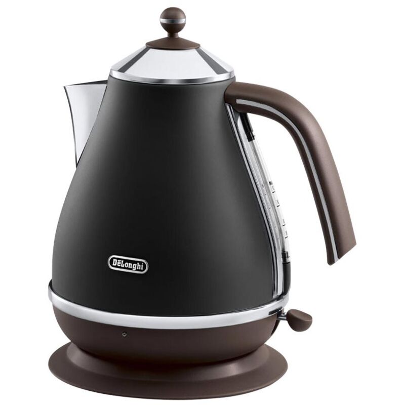 De'Longhi - Hervidor Kbov2001.Bk Icona Vintage Marrón En Oferta Kbov 2001.Bk - Tetera Eléctrica, 2000 W, 1.7 L, Acero Inoxidable, Negro - De'Longhi