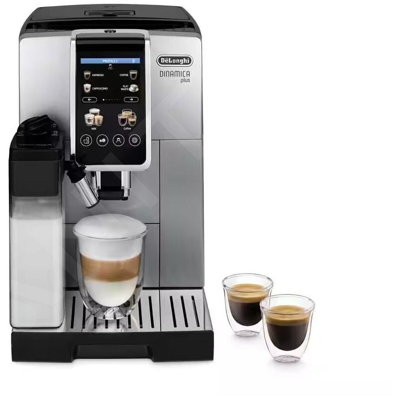 DeLonghi Machines à café - Machine à café automatique Dinamica Plus, argent ECAM380.85.SB