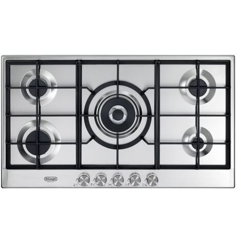 DeLonghi NSL590X Piano Cottura a Gas 5 Zone 1 Doppia Corona 90 cm Inox