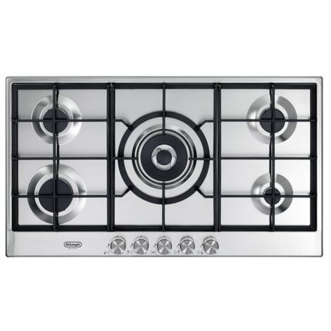 DeLonghi NSL590X Piano Cottura a Gas 5 Zone 1 Doppia Corona 90 cm Inox
