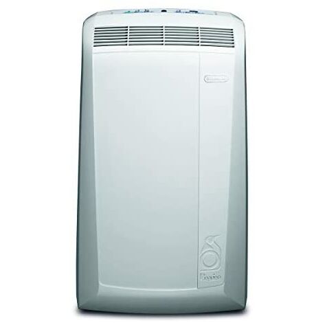 De'Longhi Pac N90 Eco Silent Aire Acondicionado Portátil, Capacidad de Refrigeración 9800 BTU, Ventilador y Deshumidificador, Control Remoto, Fácil Transporte, Blanco