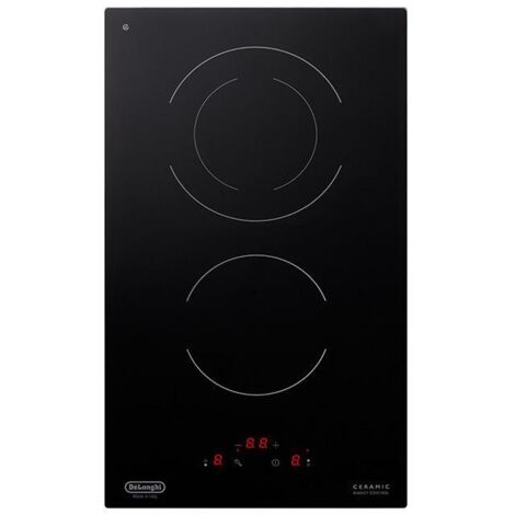 DeLonghi PVC31N Piano Cottura Piastre Radianti 2 Zone Funzione Pausa Comandi Touch Control 30 cm Nero
