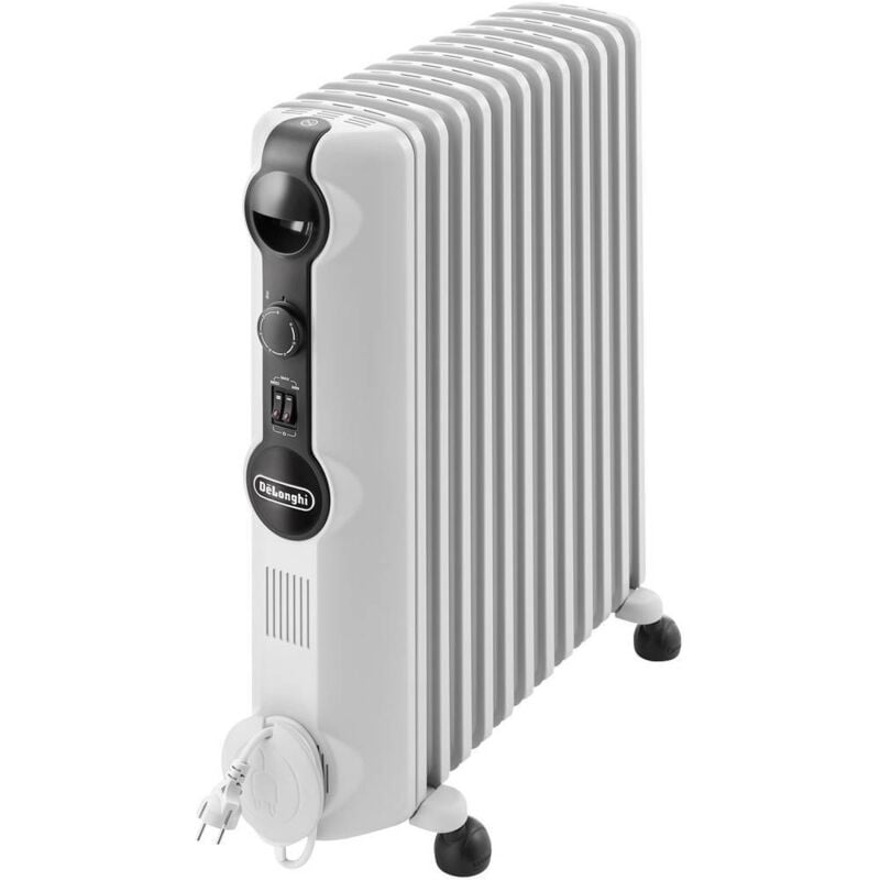 0185392305 Radiateur à bain d'huile trrs 1225 75 m³ 1100 w, 1500 w, 2500 w blanc - Delonghi