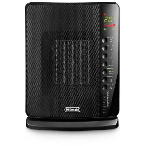 Delonghi – Radiateur soufflant céramique 2400W – Système Eco Plus – Silencieux – Écran de contrôle soft touch – Noir et chrome