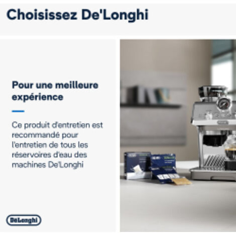 De'Longhi SoftBalls DLSC551 - Boules de machines a cafe avec reservoir d'eau, nettoyant anticalcaire et adoucissant, accessoires De'Longhi, 2 sacs, blanc