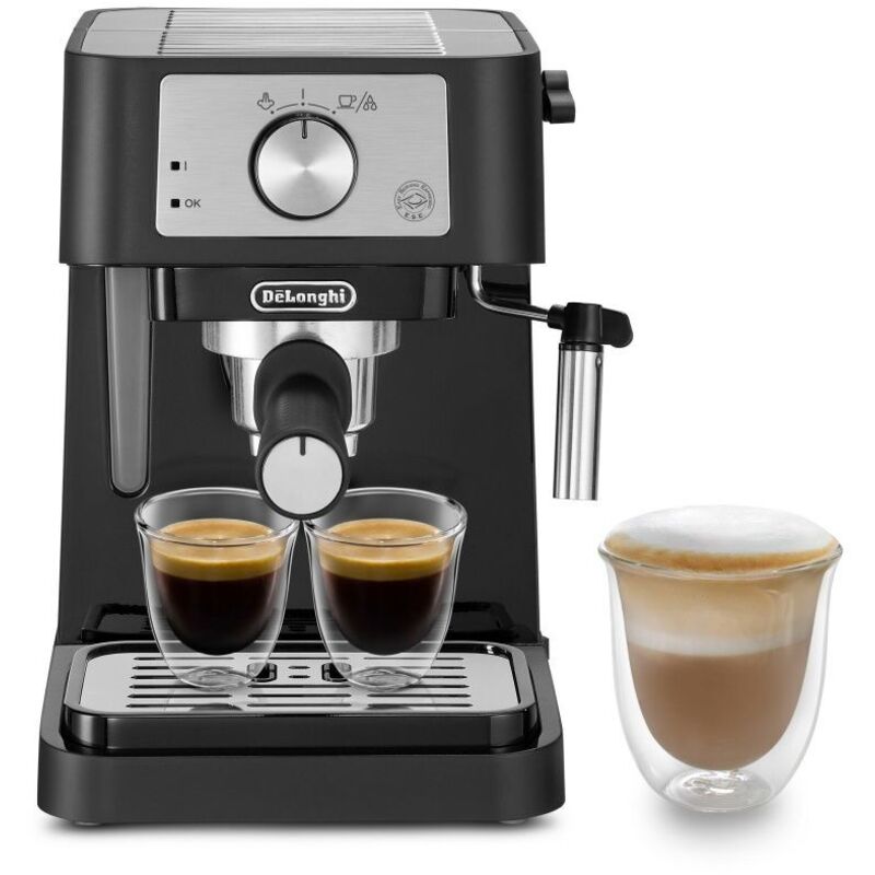 De'Longhi - Stilosa Premium Ec260.Bk - Cafetera De Bomba Con 15 Bares De Presión, 1100 W, 1L, Color Negro Y Plata