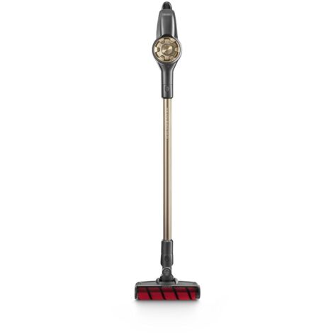 De'Longhi XLM418.GCG, Scopa elettrica Senza Filo e Senza Sacco Ricaricabile, Ricarica veloce, spazzola motorizzata, 4 stadi di filtrazione, Nero/Oro, 400watt, 0.5 Litri