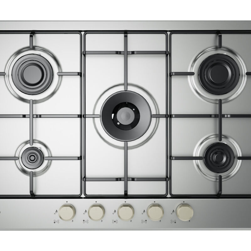 De'Longhi YLG 75 F Table de cuisson à gaz encastrable 5 feux 75 cm Acier Inox De'Longhi YLG 75 F Table de cuisson à gaz encastrable 5 feux 75 cm Acier Inox