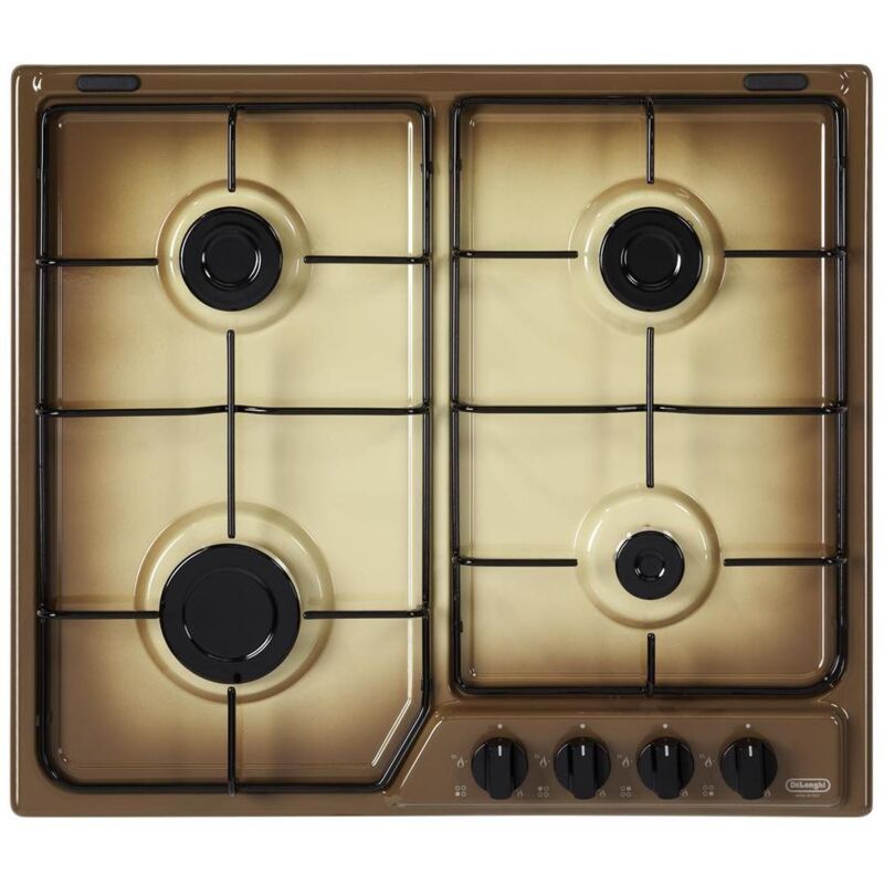 De'Longhi YTF 46 ASV Noir, Marron, Sable Encastrable Gaz 4 Brûleurs