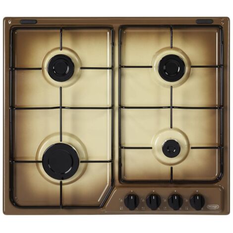 DeLonghi YTF 46 ASV Piano cottura a Gas 4 Zone  Comandi Frontali Griglie in piattina smaltata 60 cm Terra di Francia