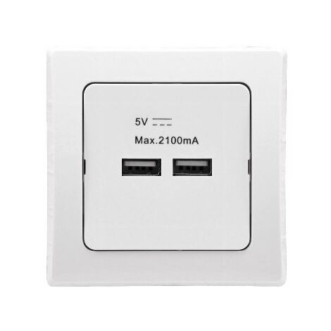 DELPHI 2-fach USB Ladegerät Unterputz 5V 2100mAh, 2,1A Netzteil Weiß