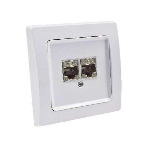 Delphi Netzwerk-Dose 2-fach CAT6a, Weiß