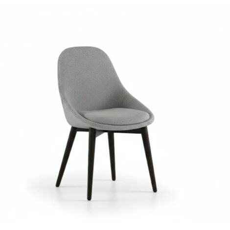 Delphi, Set di 4 sedie in tessuto Grigio chiaro (58cm X 49cm H. 85cm)  Duzzle