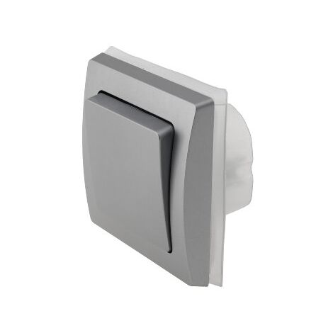 DELPHI Wechsel-Schalter IP44 250V/ 10A, inkl. Rahmen, UP, silber