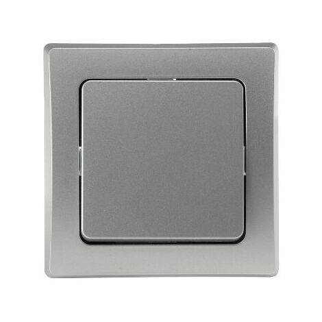 DELPHI Wechsel-Schalter Unterputz 250V 1-fach Rahmen Silber Grau