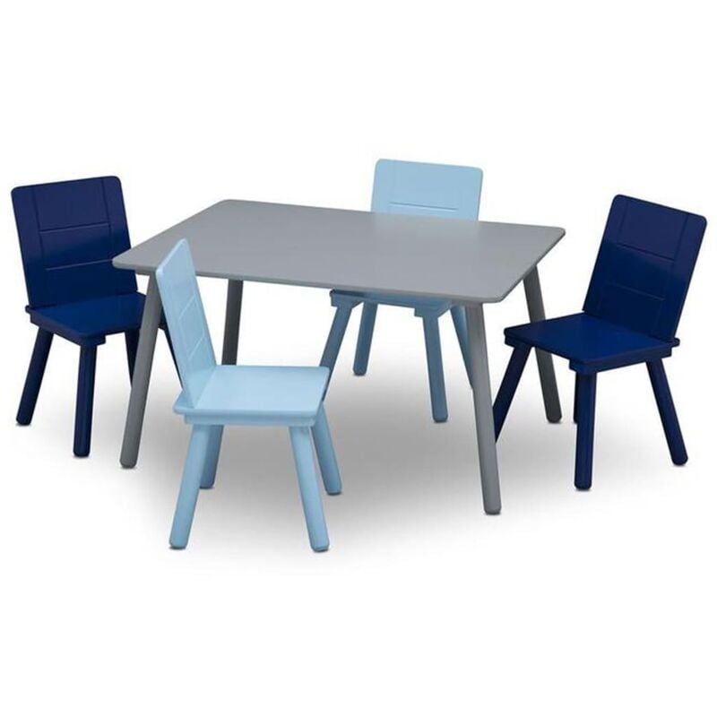 Delta Children Ensemble de table et chaises d'enfant Gris et bleu