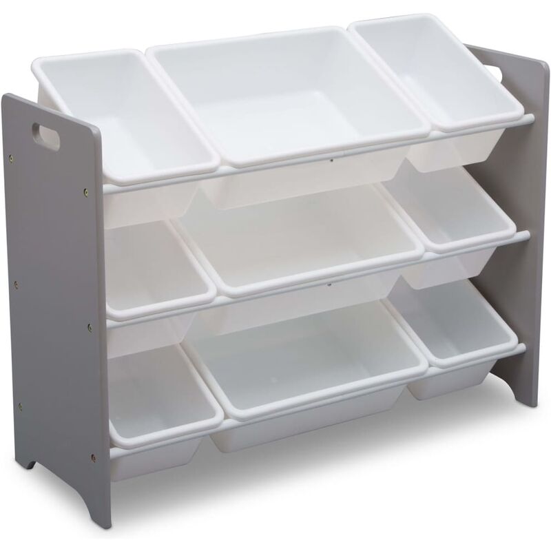 

MySize Organizador juguetes 9 cubos plástico gris blanco - Gris - Delta Children