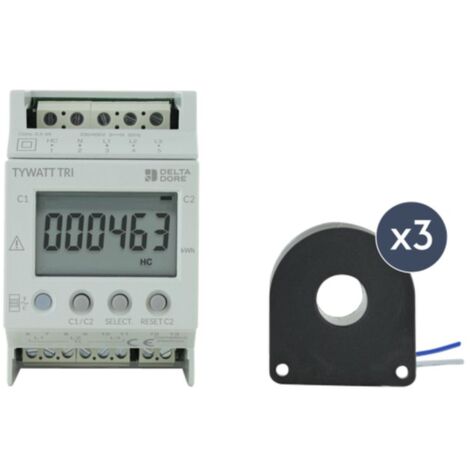 Delta Dore 6110010 Indicateur de consommations pour compteur triphasé Tywatt Tri
