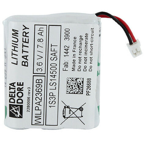 Delta Dore – Bloc pile lithium 3.6V 7.8mAh pour clavier tactile CLT 8000 Tyxal+ – Autonomie jusqu'à 10 ans – Remplacement facile