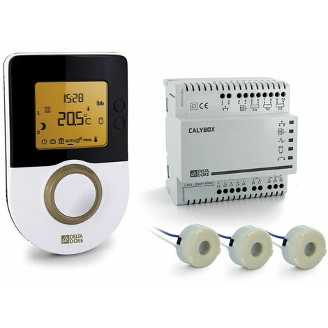 Delta Dore – Gestionnaire d'énergie 2 zones pour chauffage électrique – Alimentation 230V – Compatible avec chauffe-eau thermodynamique et solaire