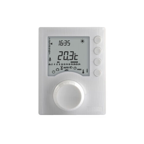 Delta Dore – Thermostat filaire 230V pour chaudière – Régulation hebdomadaire/journalière – Grand écran rétro-éclairé – 6053006