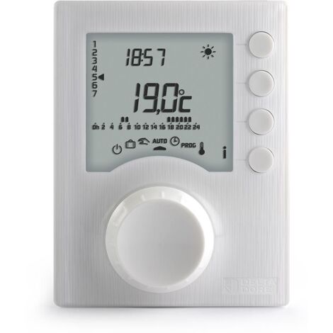 Delta Dore – Thermostat programmable filaire pour chauffage – 2 niveaux de consigne – Alimentation par piles – Optimisation consommation d'énergie