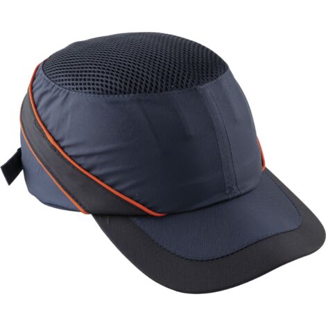 Delta Plus Anstoßkappe Air Coltan - Kopfschutz Kappe mit Schutz verstellbar 55-62cm, Polyethylen/EVA - marineblau/orange