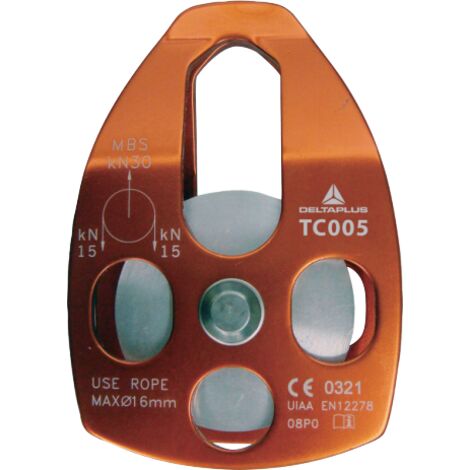 DELTA PLUS - Poulie à flasques oscillantes - Aluminium - Longueur: Unique - Taille Unique - Couleur Orange