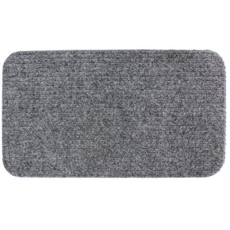 JVL Delta Ribbed Lightweight Indoor Entrance Doormat, 40x70cm, Grey