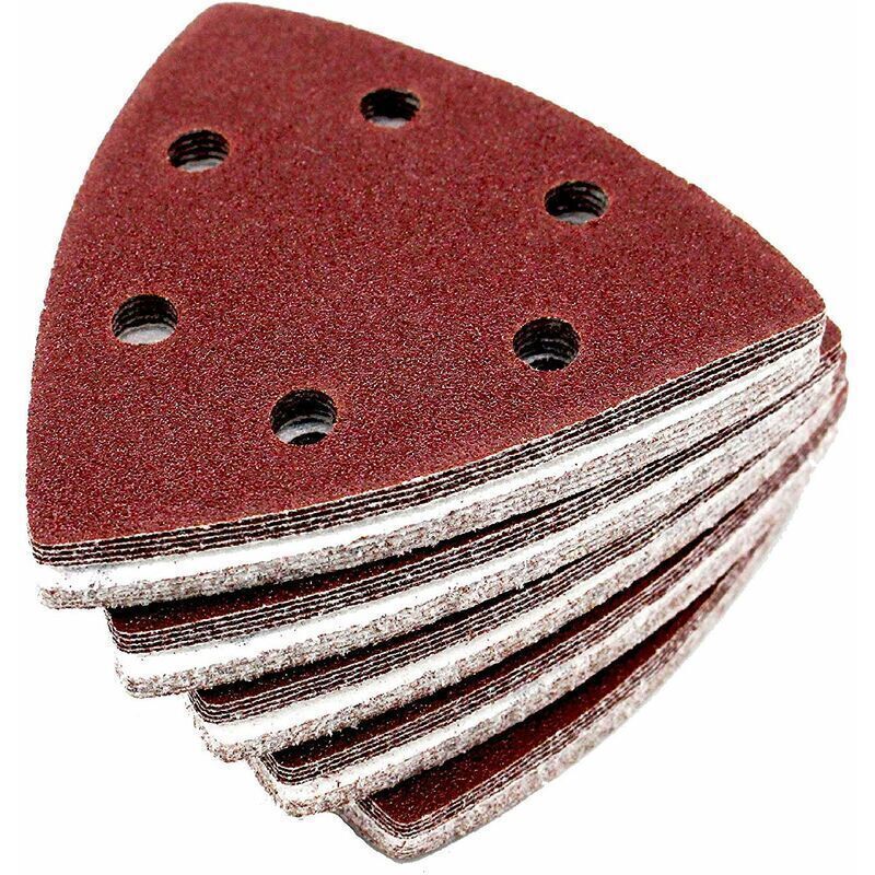 Delta Sanding Triangles │ 25 Pieces │ 6 Holes │ 90 x 90 x 90 mm │ Grit 40 │ For Delta Sanders │ Sanding Sheets │ Triangular Sanding Pads │ Sandpaper..