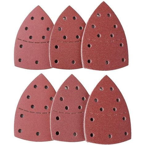 delta-triangles De Ponage  40 Pices  6 Trous   Mixpack (8 X Grain 40/60/80/120/180/ Pour Ponceuses Delta  Feuilles Abrasives  Papier Abrasif