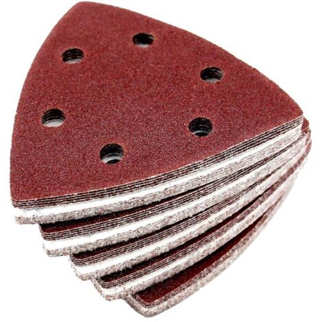 Delta-Triangles de Ponçage │ 100 pièces │ 6 trous │ 93 x 93 x 93 mm │ grain 80 │ pour ponceuses delta │ Feuilles Abrasives │ Papier Abrasif