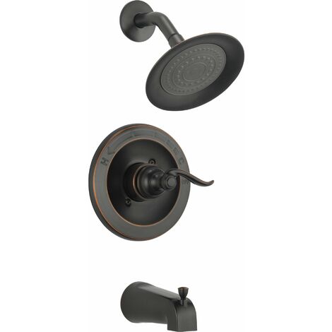Delta Windemere BT14496-OB - Kit per doccia monocomando con soffione a spruzzo, bronzo lucidato ad olio (valvola non inclusa)