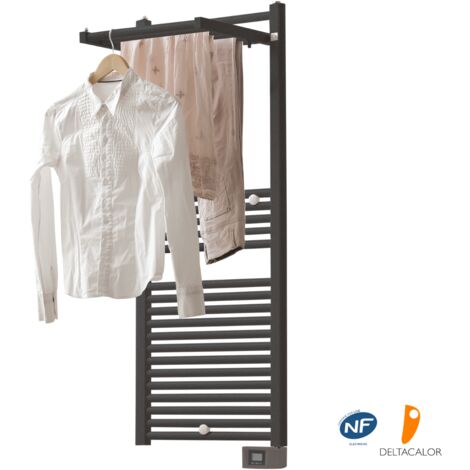 Deltacalor – Sèche-serviettes électrique 500W – H117.4 x l50 cm – Programmation hebdomadaire – Compatible domotique – Protection IP44