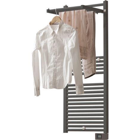 DELTACALOR Sèche-serviettes électrique 750W, H.142.3 x l.50 cm Stendino Anthracite