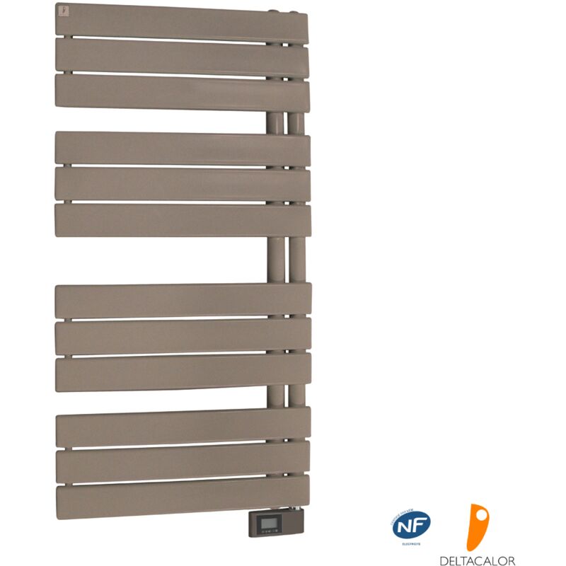 Sèche-serviettes électrique à lames plates Asymetrique 500W ral 7006 Taupe - Deltacalor