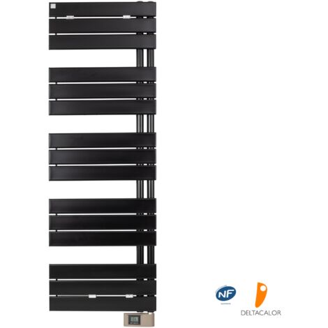 Deltacalor – Sèche-serviettes électrique asymétrique 750W – Thermostat digital – 4 modes de réglage – Chauffage rapide jusqu'à 6 m²