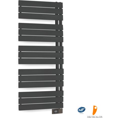 Deltacalor – Sèche-serviettes électrique asymétrique 750W – Thermostat digital avec programmation – Chauffage rapide pour espaces jusqu’à 6 m²