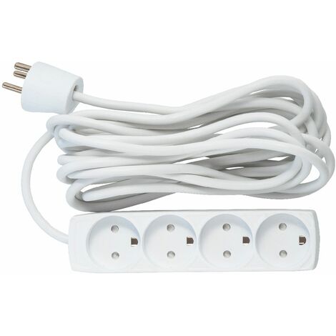 Deltaco 8532126 base múltiple 5 m 4 salidas AC Blanco