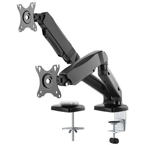 DELTACO Deltaco ARM-1300 - Support de moniteur à gaz, Montage de bureau, Convient pour 2 écrans de 13 à 27 pouces - Noir