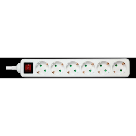 DELTACO GROUNDED POWER OUTLET WITH SWITCH, 6XCEE 7/3, 1XCEE 7/7, CHILDPROOF, 5M - WHITE GT-0652