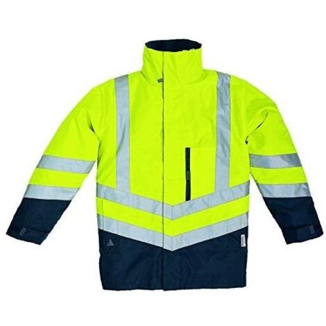 Deltaplus Parka Panoply Optimum-Hv Taglia Xxxl Giallo Fluo-Blu