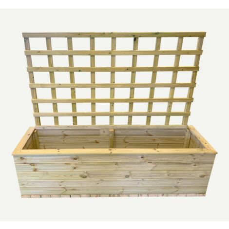 Deluxe extra large trough with trellis – Handmade from pressure treated timber – L58 x W183 x H52 cm – Perfect for climbing plants