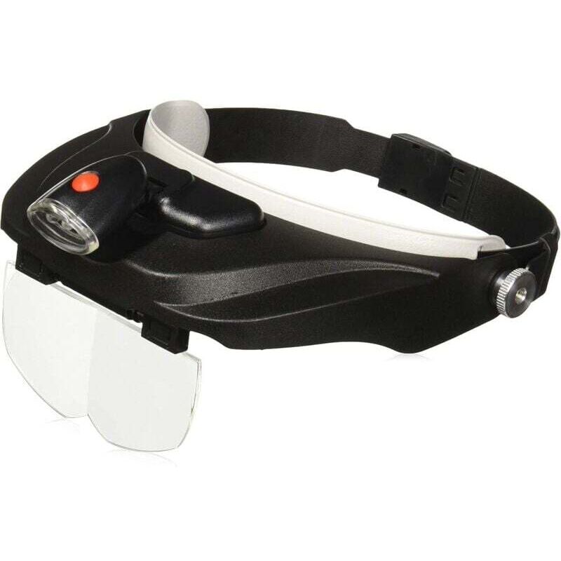 Deluxe loupe serre-tête de la Série PRO avec fonction éclairage par LED et quatre lentilles de rechange (CP-60)