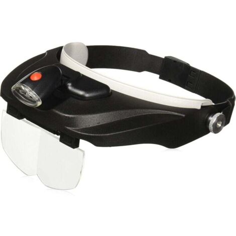 Deluxe loupe serre-tête de la Série PRO avec fonction éclairage par LED et quatre lentilles de rechange (CP-60)