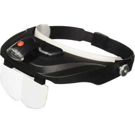 Deluxe loupe serre-tête de la Série PRO avec fonction éclairage par LED et quatre lentilles de rechange (CP-60)