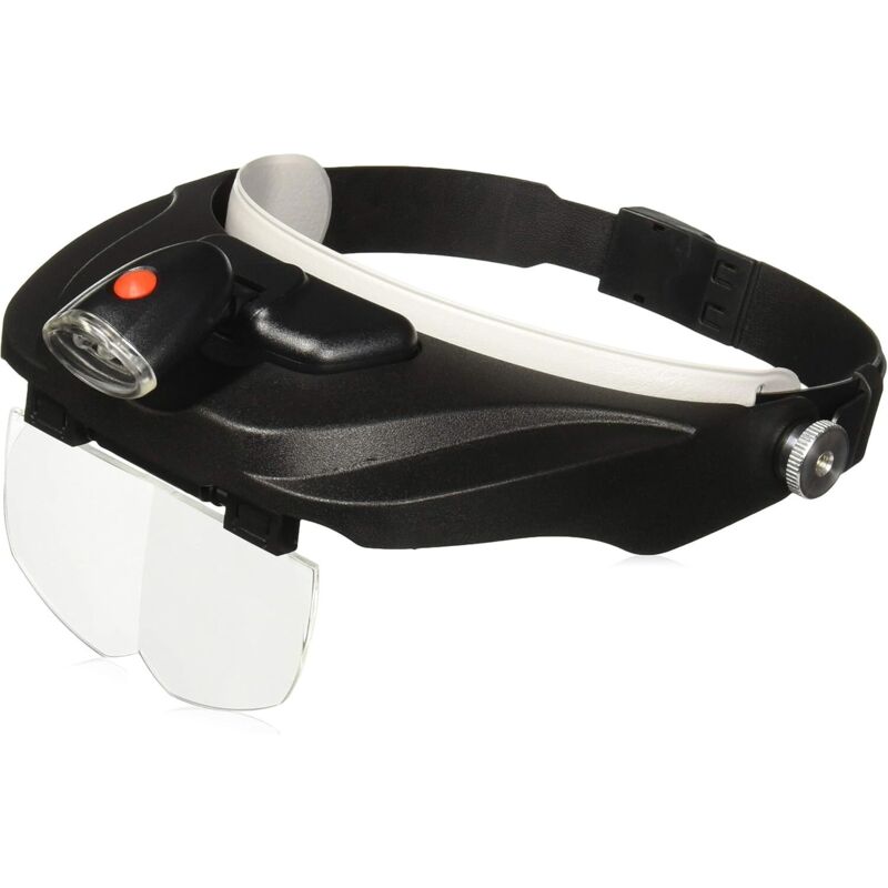 Deluxe loupe serre-tête de la Série PRO avec fonction éclairage par LED et quatre lentilles de rechange (CP-60)
