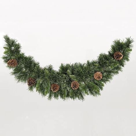 Deluxe Princess Green Christmas Swag - Green - 90 cm - 108 Tips - 5 Pine Cones