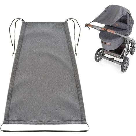 Deluxe universal canopy suitable for baby strollers / tubs, tear resistant, has sun protection function with anti-ultraviolet coating, 50+ and roller shutter function, gray.